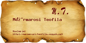 Mármarosi Teofila névjegykártya